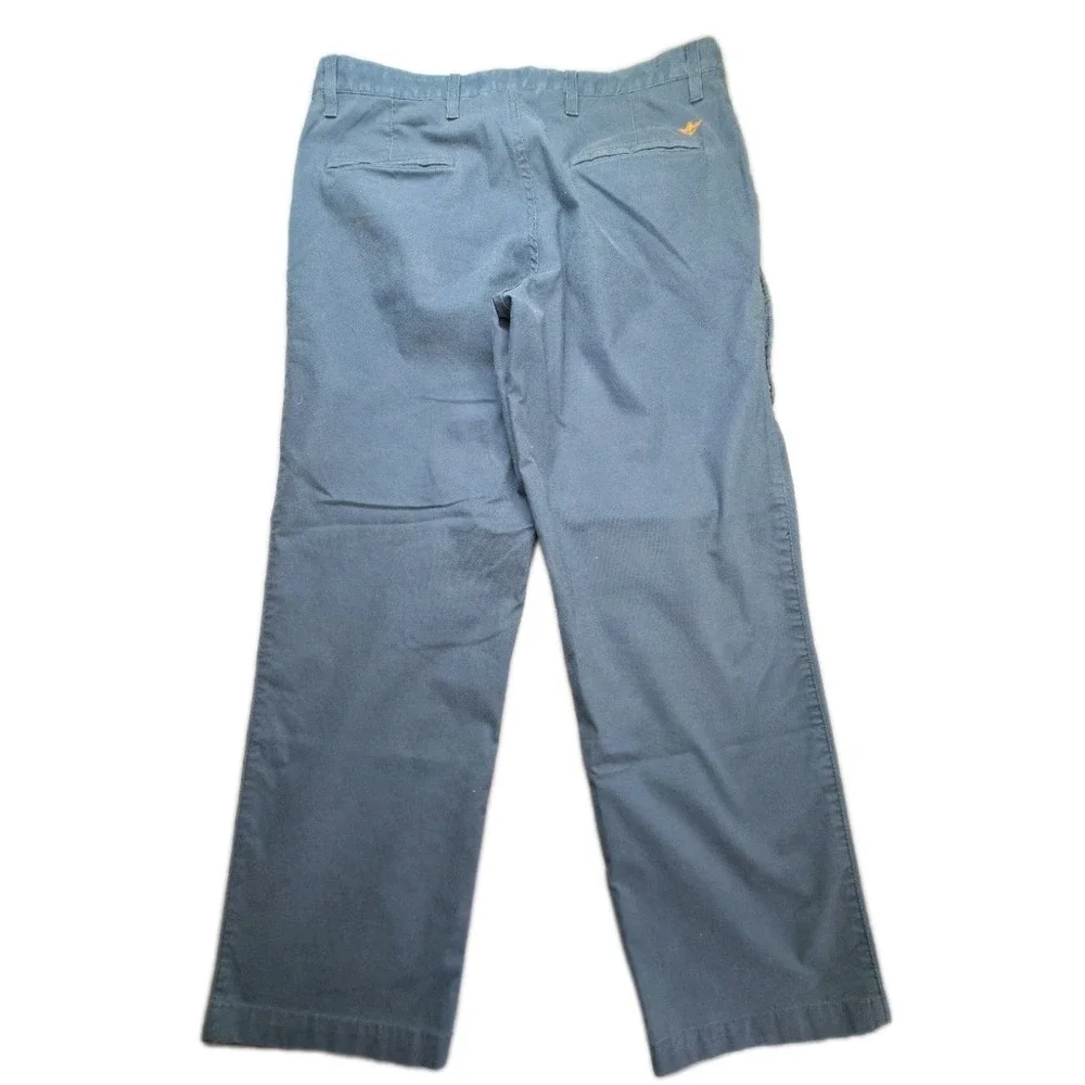 Dockers Mens Flat Front Chino Pants 36x30 Blue Steel Stretch Cotton Straight